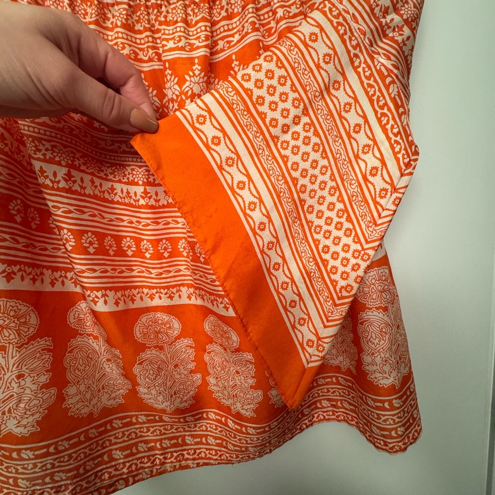 Hanii Y Orange Off-shoulder Boho Tunic Top Blouse | Bell Sleeve | Size38 - Picture 4 of 9